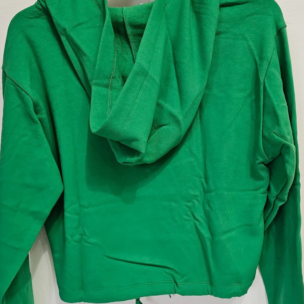 Victoria’s Secret PINK fleece cropped cinched campus hoodie size Medium  Green - Picture 4 of 12